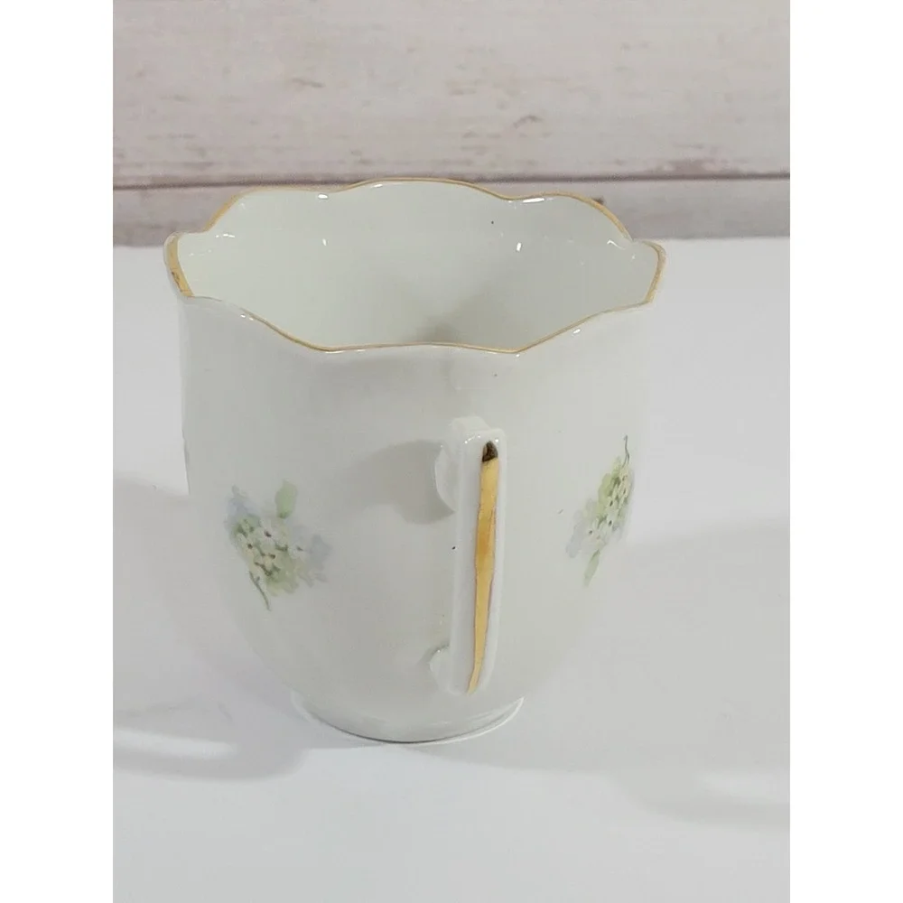 Vintage German Souvenir Cup Berlin Victory Column Porcelain White Floral Gold